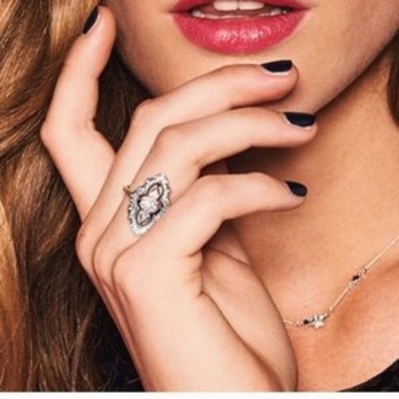 Pandora Sparkling Lace Ring SZ 6  RARE  #190917CZ - Picture 5 of 7